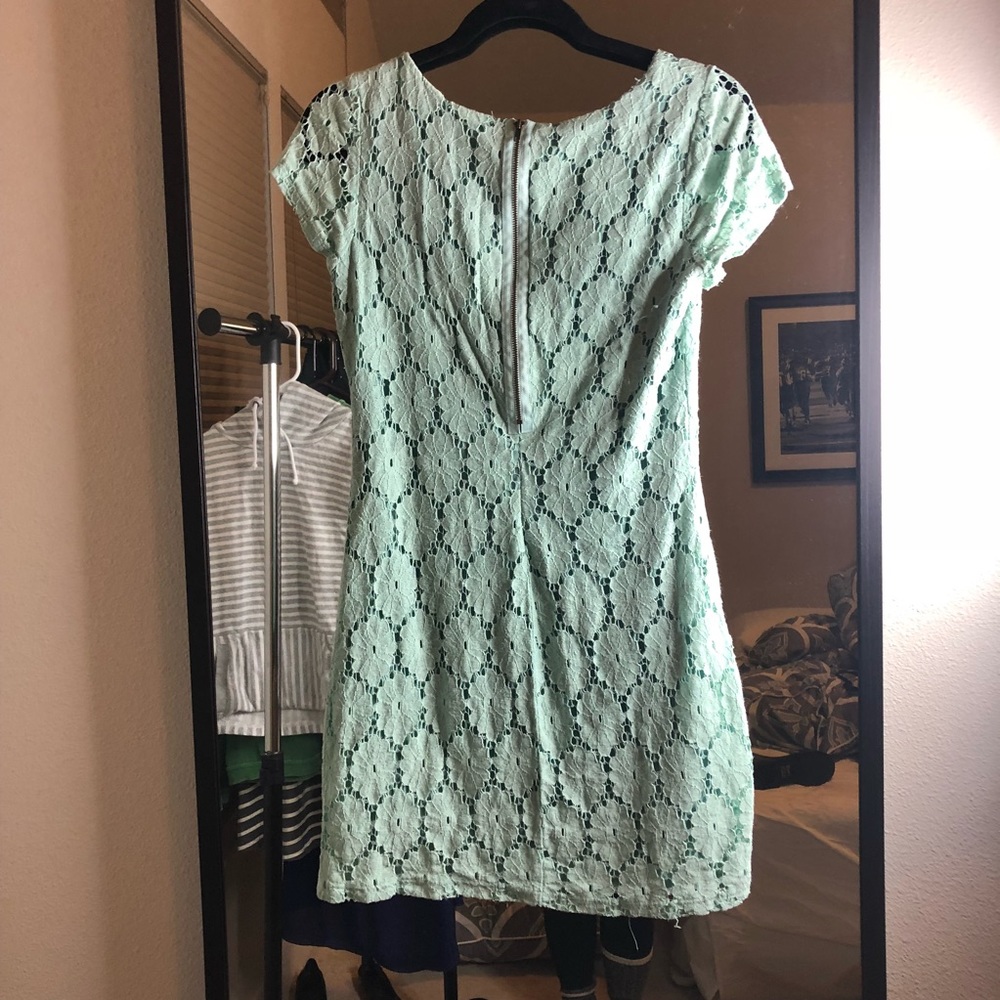 Teal lace dress